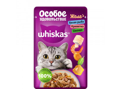 Влажный Корм Whiskas (Вискас) Для Кошек Рыба, Креветка и Овощи 75г 