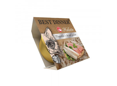 Консервы Best Dinner (Бест Диннер) Holistic Для Стерилизованных Кошек Индейка и Белая Рыба в Желе 75г  