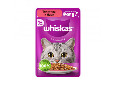 Влажный Корм Whiskas (Вискас) Для Кошек Рагу Телятина и Язык 75г  