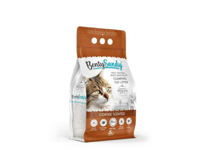 Наполнитель Для Кошек Benty Sandy (Бенти Сэнди) Комкующийся Глиняный с Ароматом Кофе 5л