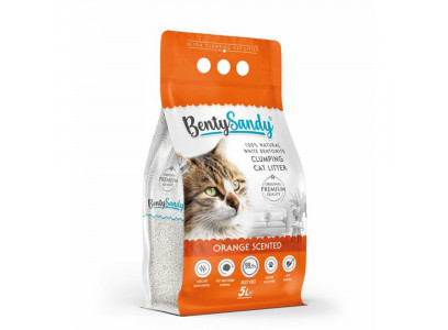 Наполнитель Для Кошек Benty Sandy (Бенти Сэнди) Комкующийся Глиняный с Ароматом Апельсина 5л 