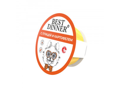 Консервы Best Dinner (Бест Диннер) Для Собак Паштет Птица и Картофель 100г 
