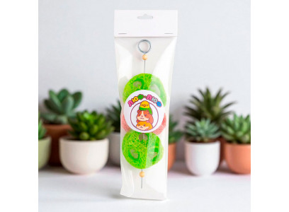 Игрушка Для Грызунов и Птиц Люф Люф Дольки На Шпажке Из Люффы 00000205 