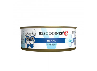 Консервы Best Dinner (Бест Диннер) Vet Profi Renal Для Собак Лечение Болезней Почек Птица  100г 