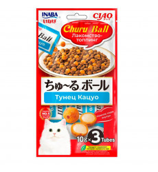 Лакомство Inaba (Инаба) Ciao Churu Ball Шарики с Кремовой Начинкой Для Кошек Тунец Кацуо 10г*3