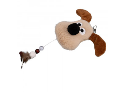 Игрушка Wogy (Воги) Для Кошек Собачка Мягкая 12*7*5см с Перьями 2024-7753