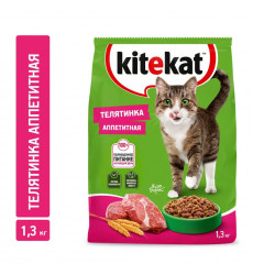 Сухой Корм Для Кошек Kitekat (Китикет)  Аппетитная Телятина 1.3кг