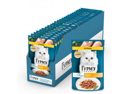Влажный Корм Для Кошек Гурмэ Перл Курица в Соусе 75г 26 Шт в Блоке (1*1) 