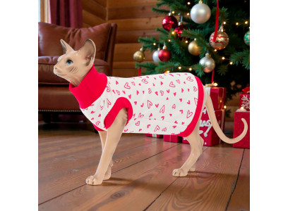 Водолазка Osso Fashion (Оссо Фешн) Для Кошек Утепленная Р L Сердечки Вку 1008 