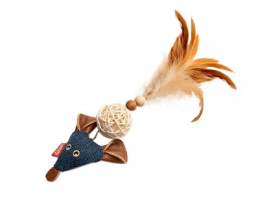 Игрушка Gigwi (Гигви) Для Кошек Мышка с Плетеным Шариком 14см 85046