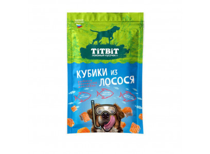 Лакомство TiTBiT (Титбит) Кубики Из Лосося Для Собак 80г 027806 