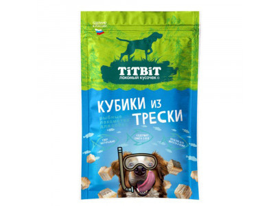 Лакомство TiTBiT (Титбит) Кубики Из Трески Для Собак 80г 027813 