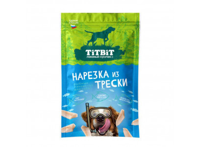 Лакомство TiTBiT (Титбит) Нарезка Из Трески Для Собак 80г 027837 