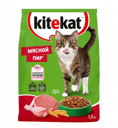 Корм Сухой для Кошек Kitekat 1 3кг Мясной Пир