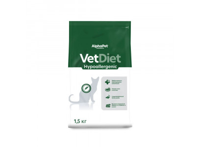Сухой Корм Alphapet Vetdiet Hypoallergenic Для Кошек При Аллергии 1,5кг 55070 