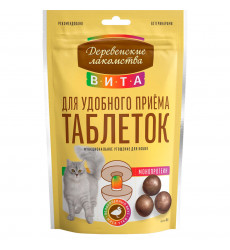 Лакомство Деревенские Лакомства Вита Для Кошек Угощение Для Удобного Приема Таблеток Утка 40г 76051028