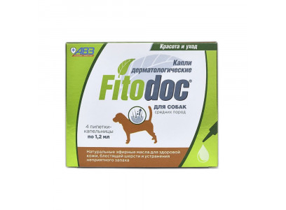 Фитодок Капли Дерматологические Для Средних Собак Упаковка 4 Пипетки Ав1417