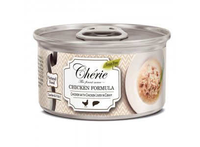 Консервы Pettric Cherie (Петтрик Шери) Для Кошек Подливка Курица и Куриная Печень 80г 601323