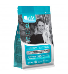 Корм Сухой для Кошек Наша Марка 1 8кг Стерил Лосось Рис