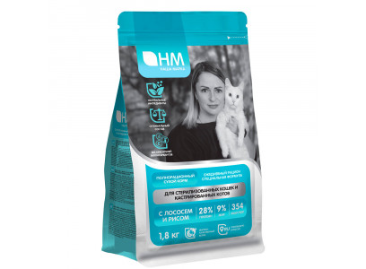 Сухой Корм Наша Марка Для Стерилизованных Кошек Лосось и Рис 1,8кг 