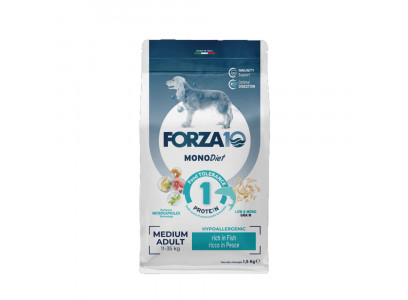 Сухой Корм Forza (Форза) 10 Dog Medium Monodiet Low Grain Для Собак Средних Пород При Аллергии Рыба 1,5кг 11724