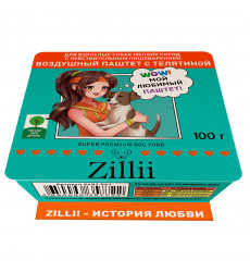 Консервы Zillii (Зиллии) Для Собак  Мелких Пород с Чувствительным Пищеварением Паштет Телятина 100г 5657561