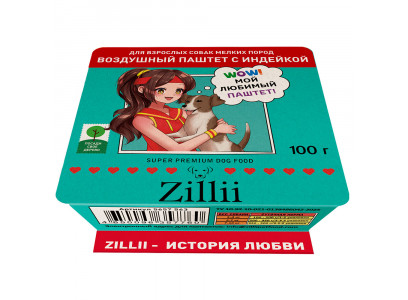 Корм Лам для Собак Zillii 5657563 Мел Пород Паштет Индейка 100г 