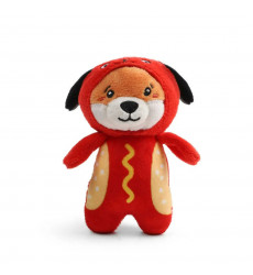 Игрушка Gigwi (Гигви) Для Собак Лисичка в Костюме Хот Дога с Пищалкой Мягкая 125мм 85112