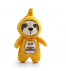 Игрушка Gigwi (Гигви) Для Собак Ленивец в Костюме Горчицы с Пищалкой Мягкая 130мм 85113