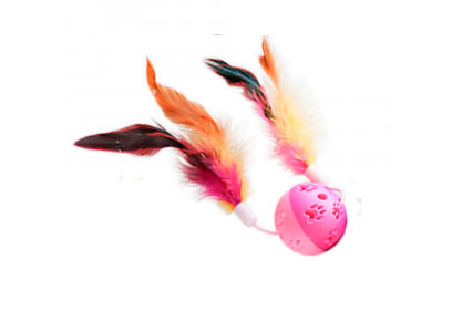 Игрушка M-Pets (М-Петс) Для Кошек Мяч с Бубенчиком и Перьями 5см 20603099