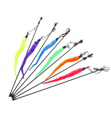 Игрушка Дразнилка Wogy (Воги) Для Кошек Червячок ч Ленточками и Колокольчиком На Палочке 10123 0891