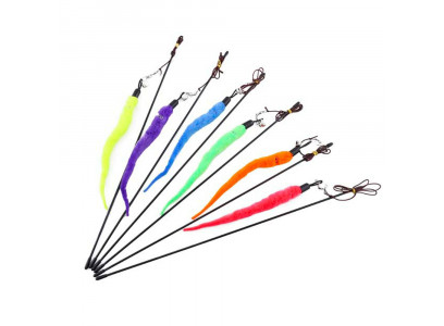 Игрушка Дразнилка Wogy (Воги) Для Кошек Червячок ч Ленточками и Колокольчиком На Палочке 10123 0891