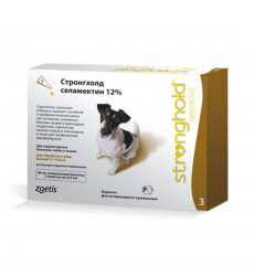 Стронгхолд Капли На Холку Для Собак Против Блох, Ушных и Чесоточных Клещей, Гельминтов 0,5мл 60мг 5- 10кг Упаковка 3 Пипетки