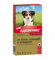 Адвантикс Капли На Холку Для Собак 10-25кг 2,5мл Упаковка 4 Пипетки