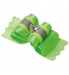 Бантик Zooone (Зооуан) Пара Светоотражающий Тройной Объемный Ностальжи 4,5*1,5см Салатовый 18502 