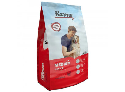 Сухой Корм  Karmy (Карми) Medium Junior Для Щенков Средних Пород Индейка Н 2кг 