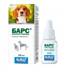 Барс Капли Ушные Для Собак и Кошек 20мл Ab2180