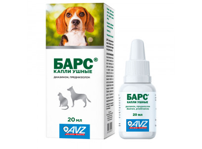 Барс Капли Ушные Для Собак и Кошек 20мл Ab2180