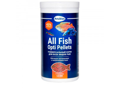 Корм для Рыб Anubias (Анубиас) All Fish Opti Pellets 1000мл 400г Гранулы 0,8мм An 087927 