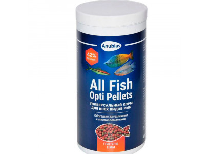 Корм Для Рыб Anubias (Анубиас) All Fish Opti Pellets 1000мл 400г Гранулы 2мм An-087934 