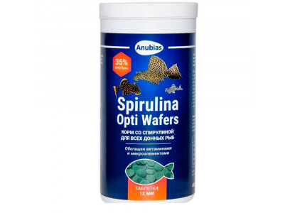 Корм для Рыб Anubias (Анубиас) Spirulina Opti Wafers Таблетки Для Донных Рыб 12мм An 088023 