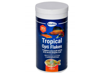 Корм для Рыб Anubias (Анубиас) Tropical Opti Flakes Хлопья 1000мл 170г An-088030 