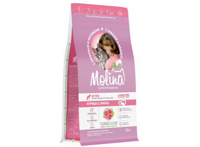 Сухой Корм Molina (Молина) Kitten Для Котят Курица Лосось 1,5кг 1060727 