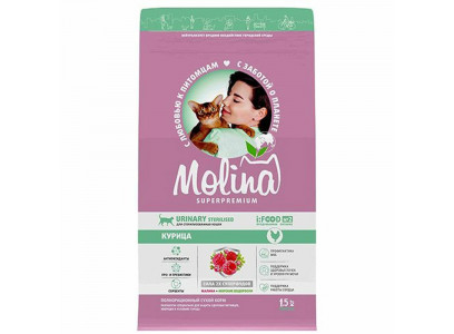 Сухой Корм Molina (Молина) Cat Sterilized Urinary Для Стерилизованных Кошек Профилактика МКБ Курица 1,5кг 1060741 