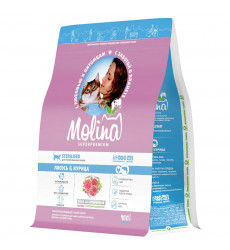Сухой Корм Molina (Молина) Cat Sterilized Для Стерилизованных Кошек Лосось и Курица 400г 1060758