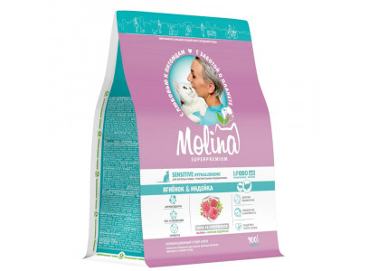 Сухой Корм Molina (Молина) Cat Hypoallergenic Для Кошек с Чувствительным Пищеварением Ягненок Индейка 400г 1060796 