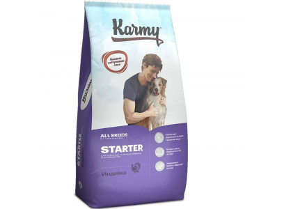 Сухой Корм Karmy (Карми) Starter Для Щенков и Беременных Собак Индейка 14кг 
