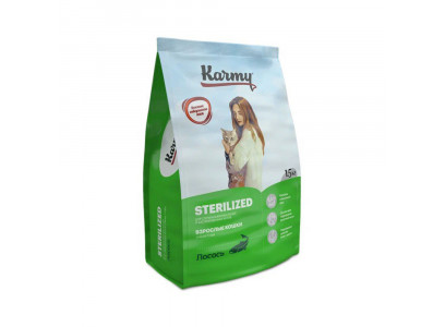 Сухой Корм Karmy (Карми) Sterilized Для Стерилизованных Кошек Лосось 1,5кг Н   