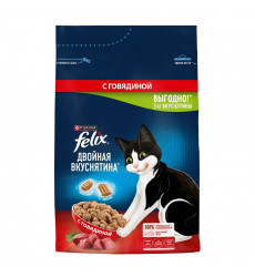 Сухой Корм Felix (Фликс) Двойная Вкуснятина Для Кошек Говядина 3кг 