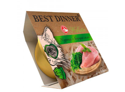 Консервы Best Dinner (Бест Диннер) Holistic Для Стерилизованных Кошек Курица и Водоросли В Желе 75г 